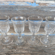 Set of 4 glasses with old feet for liquor