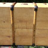 Old wooden travel trunk