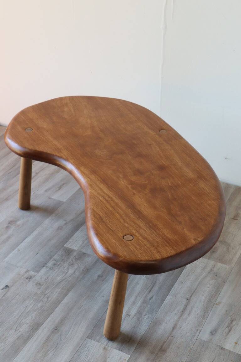 Vintage "bean" coffee table in solid wood, 1960