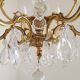Mid Century Louis XV style cage chandelier - 6 arms - Brass and Crystal