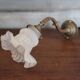 Vintage wall light, bronze swan neck and tulip globe wall light