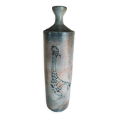 Vase bouteille au décor d'un coq Atelier Roy Montgolfier