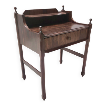 Vintage 1970s Postmodern Walnut Nightstand, Italian Design, Excellent