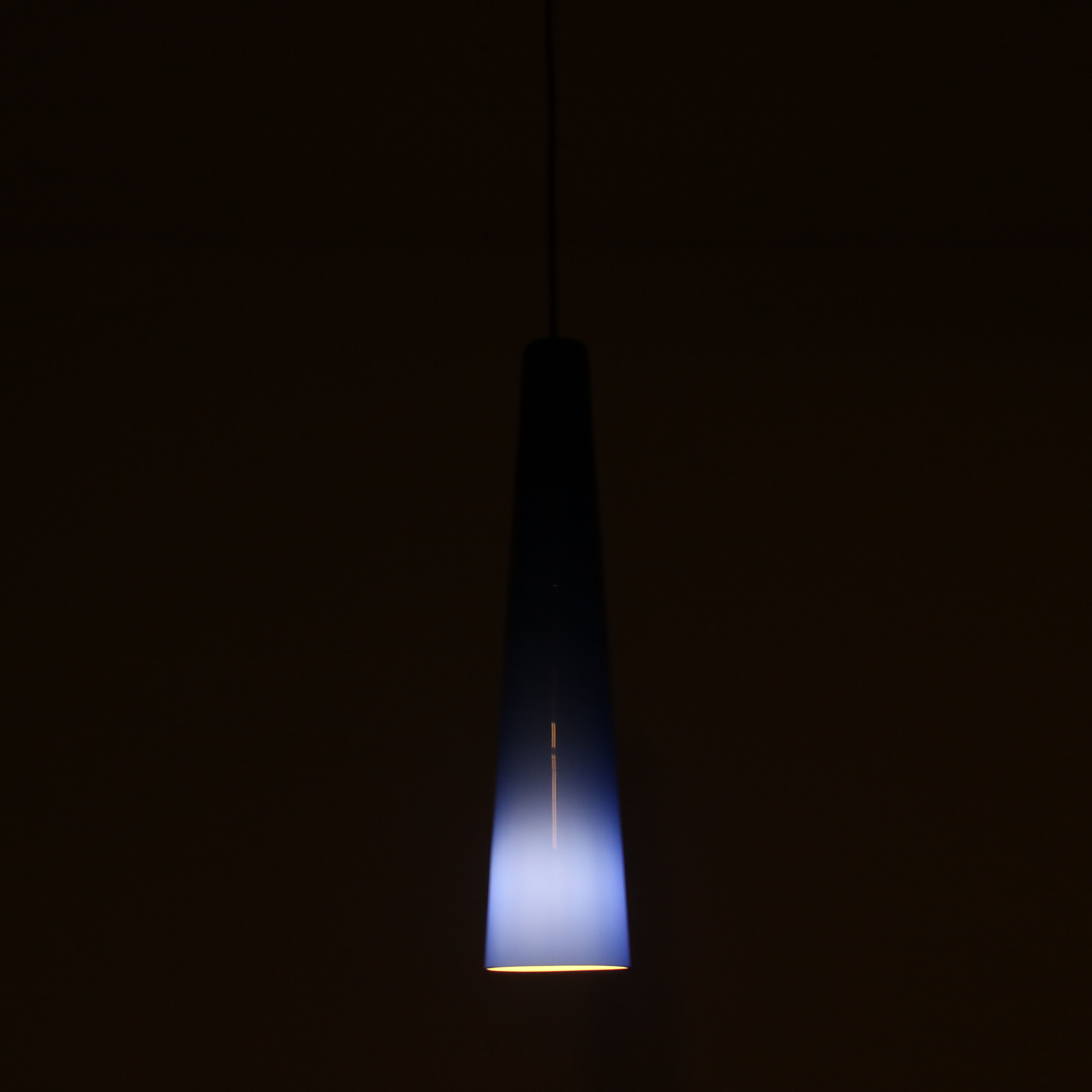 1960s Blue glass hanging lamp by Vistosi, Italy
