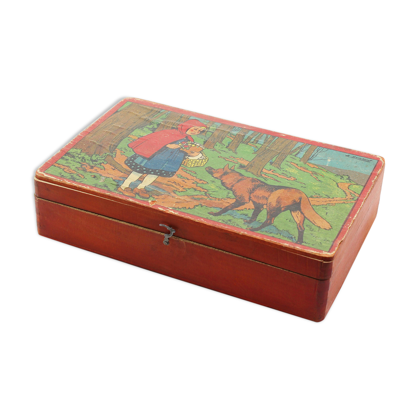 Set of wooden cubes ancient tales of Perrault butcherat