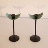 Pair of vintage Scandinavian candle holders 1970