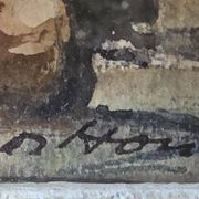 Claude HOUAL Aquarelle N°53 Intitulée "Intérieur Breton" Vers 1950