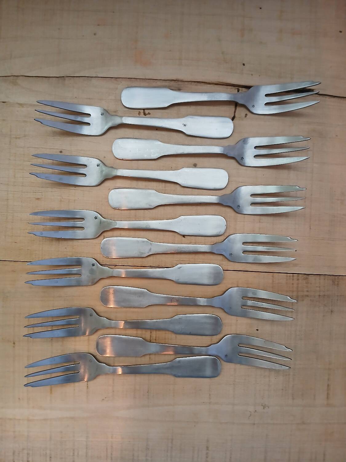 12 antique cake forks