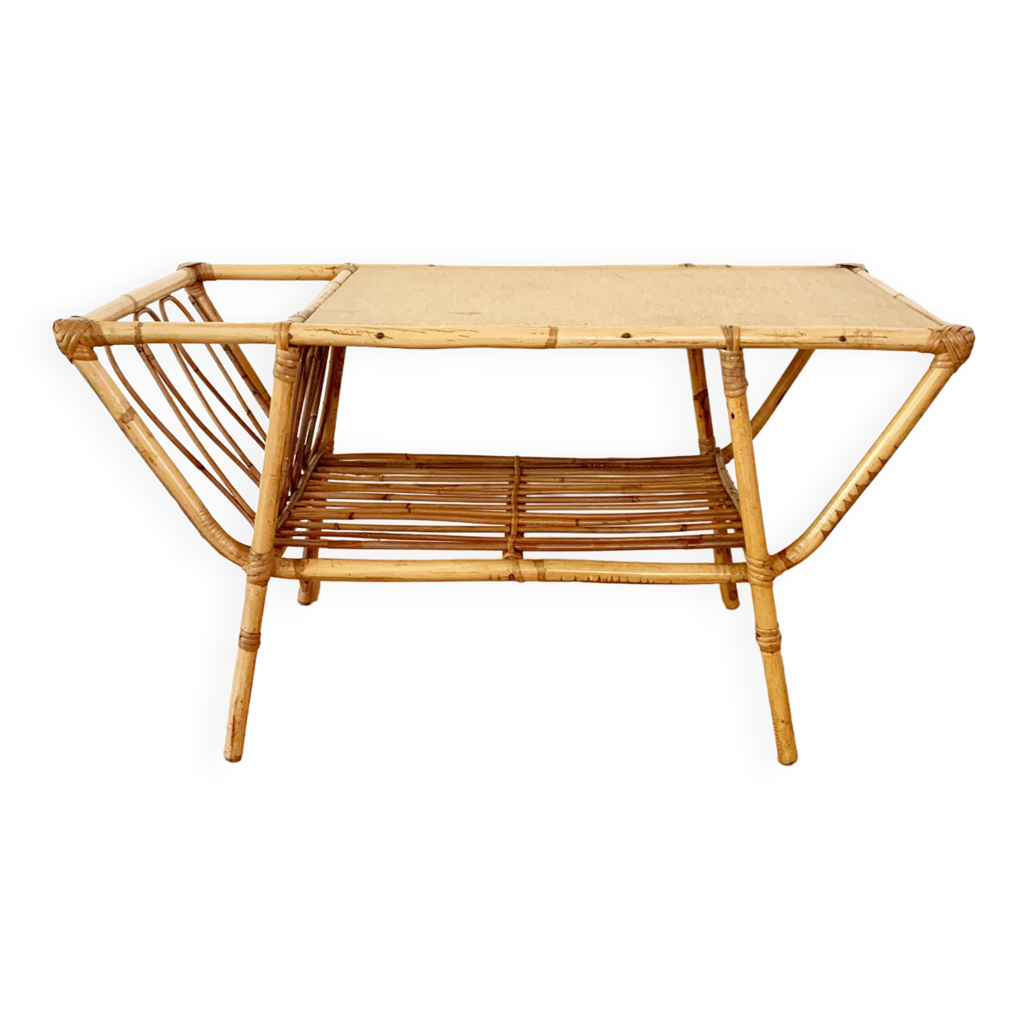 Rattan coffee table from the 50s