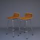 Chromed Steel and Rattan Bar Stools from Rohé Noordwolde, 1960s, Set of 2