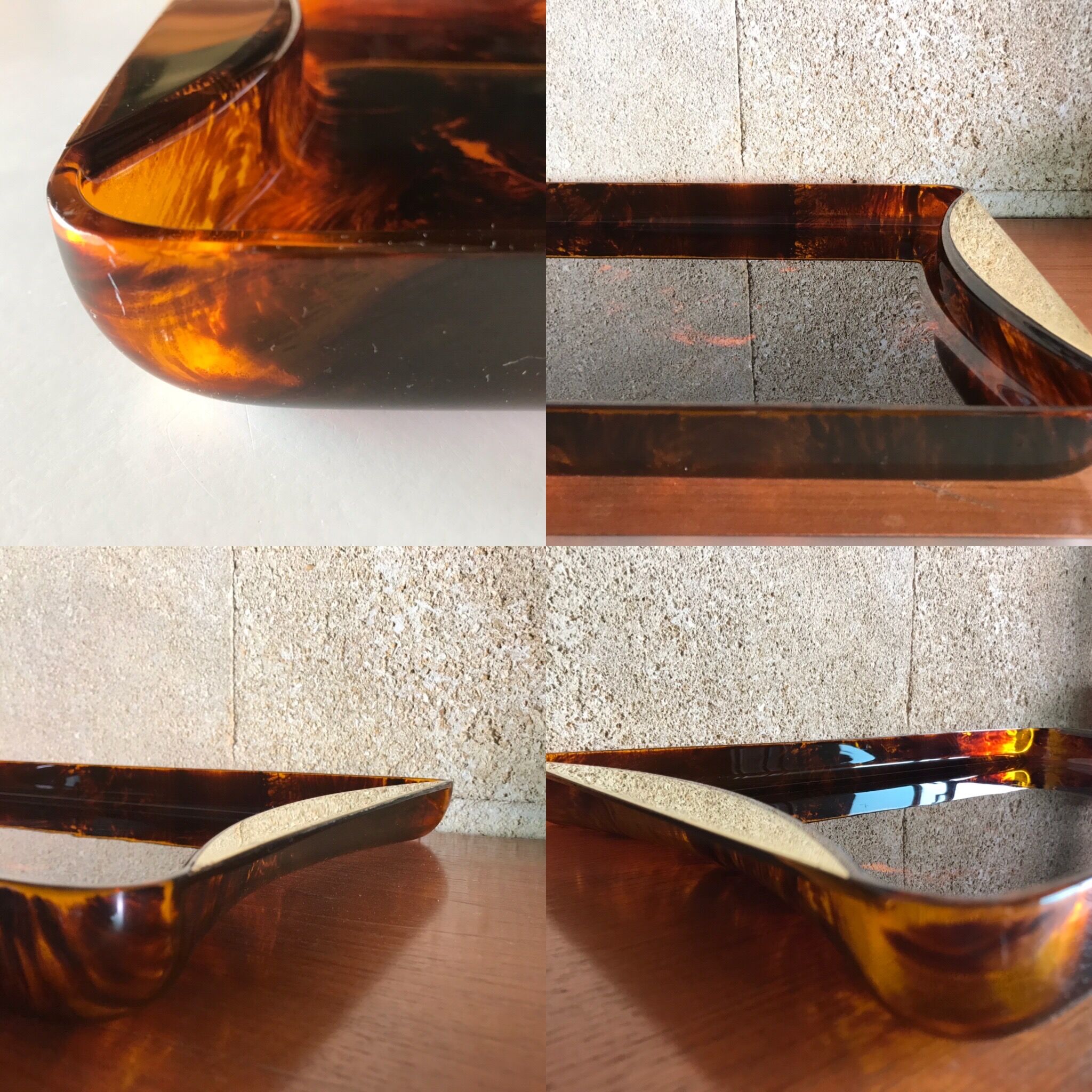 Guzzini imitation tortoiseshell tray 1970