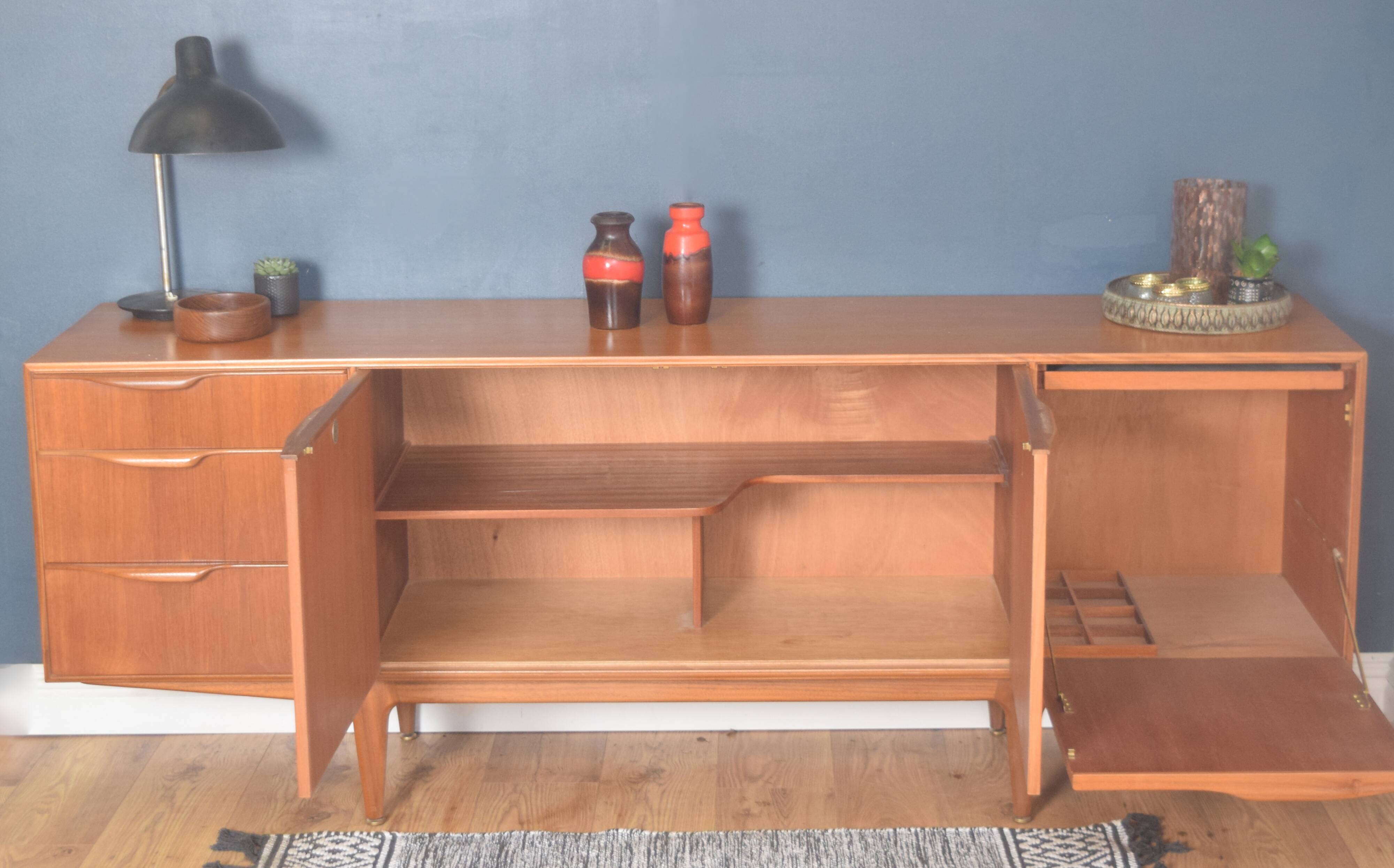 Restored Teak 1960s Long Mcintosh Dunvegan Teak Sideboard