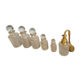 Lot 6 precious old glass bottles with Art Deco gilding La Samaritaine / vintage