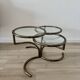 Table basse Morex attribuée à Milo Baughman années 70 3 plateaux