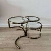 Morex coffee table attributed to Milo Baughman, 1970s, 3 trays.