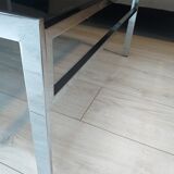Coffee table chrome and smoked glass