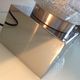 Pair of globe bedside lamps in glass and chrome/vintage metal 70-80