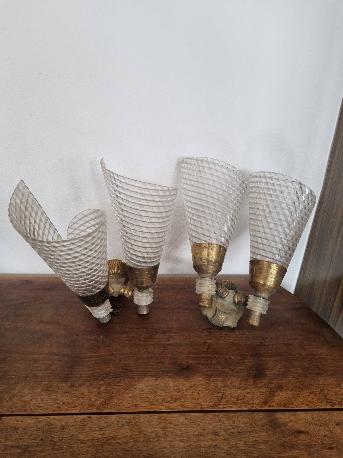 Vintage rockabilly horn wall lights