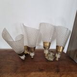 Pair of vintage rockabilly cornet wall lights