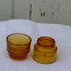 6 vintage 1970 amber yellow glass cockroaches, stackable