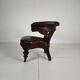 Antique leather armchair by Robson & Son – carved wood & castors, Newcastle