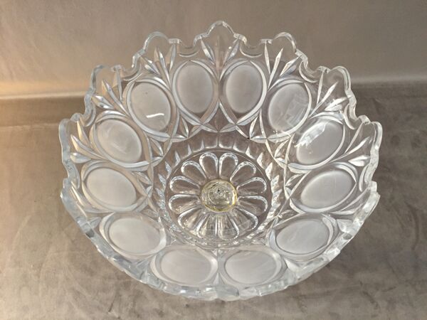 Coupe sur pied a fruits compotier en verre cristal