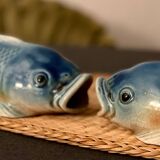 2 fish slip vases