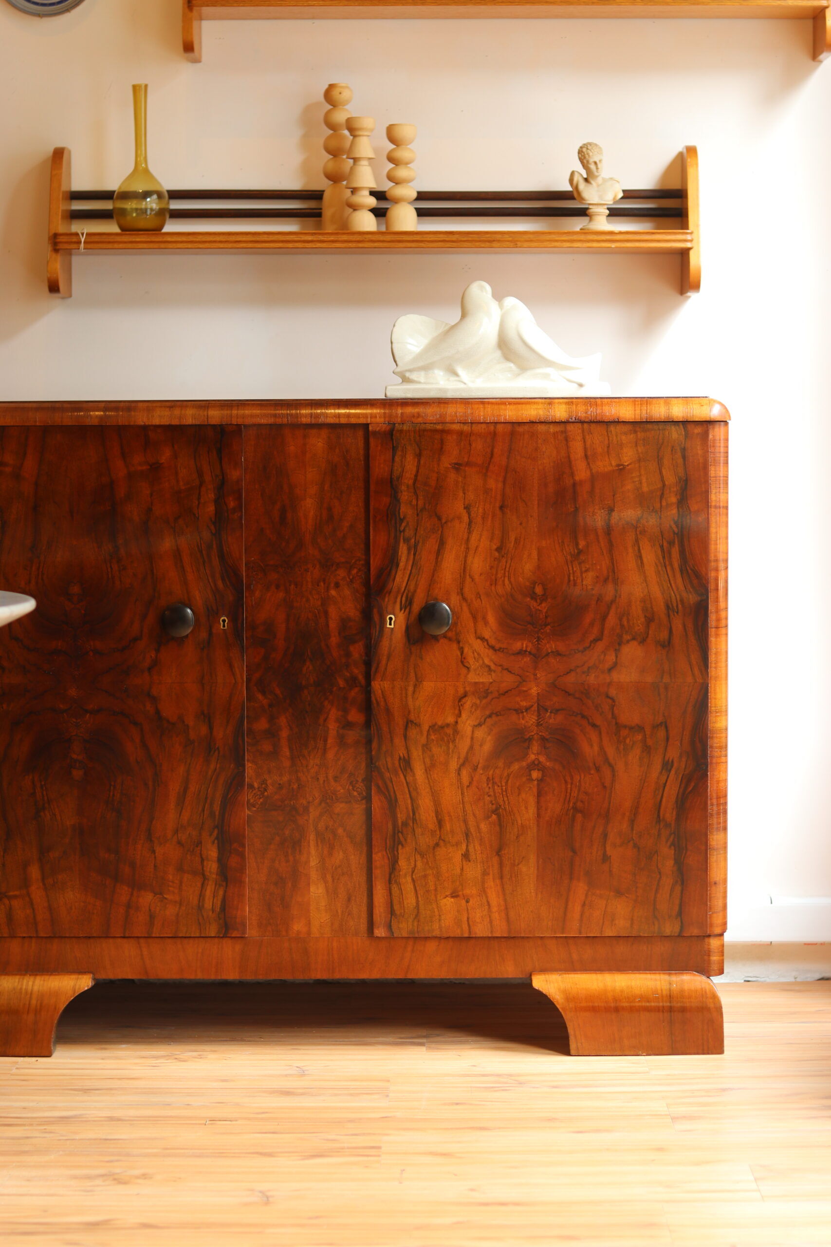 Art Deco walnut burl sideboard