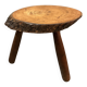 Brutalist tripod stool in solid wood