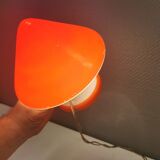 Beautiful Swedish mushroom-shaped table lamps in red and white glass. Estimated 1970s.