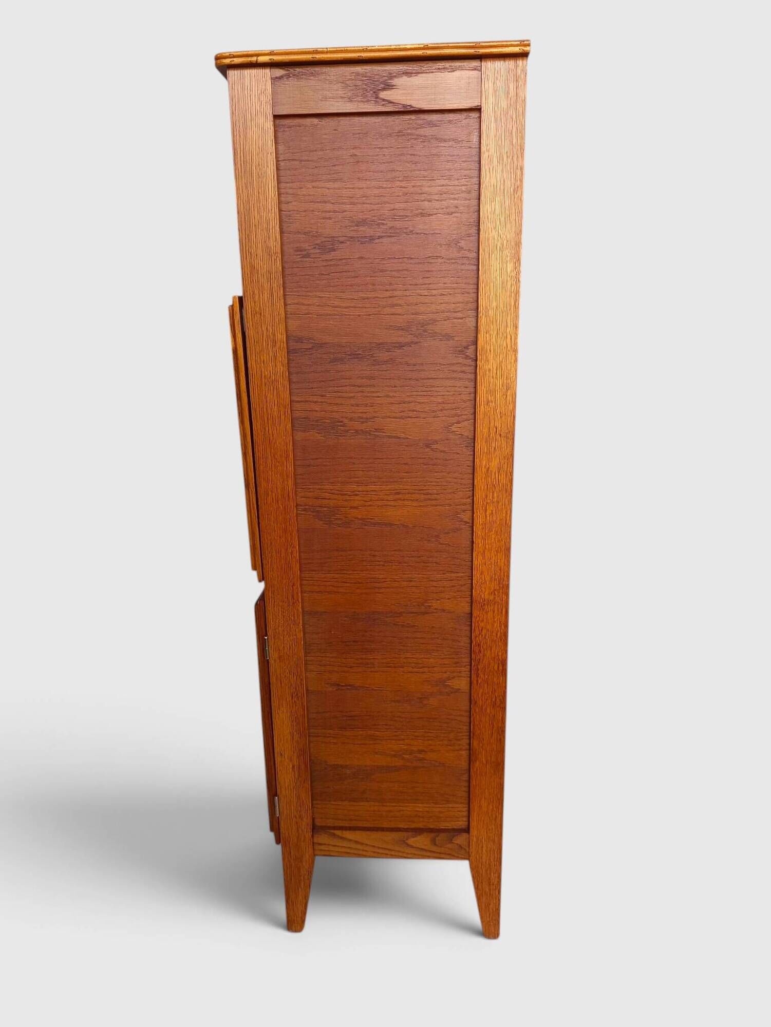 Vintage oak secretary with chestnut inlays – 1960