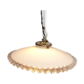 Suspension opaline festonnée volantée Art Déco