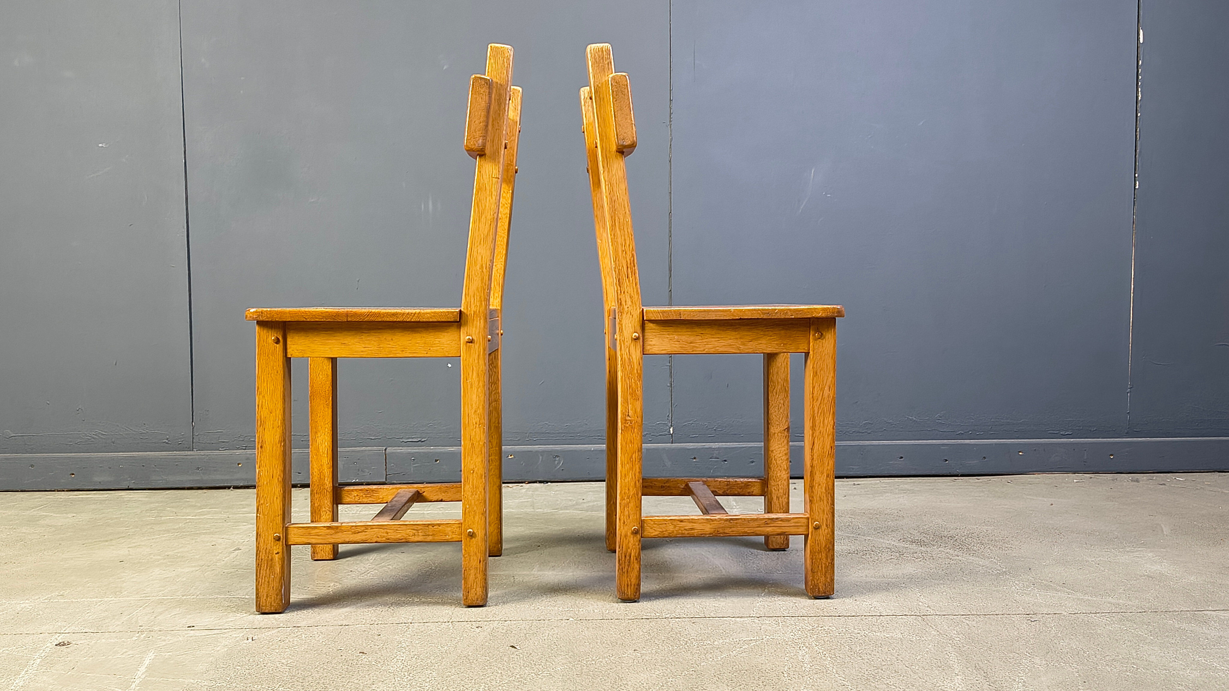 Set of 6 Spanish rustic dining chairs, 1960s