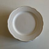 Set of 7 Mougins plates in white enamelled clay with gadroons