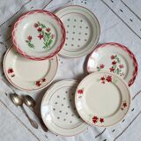 Old mismatched earthenware dessert plates