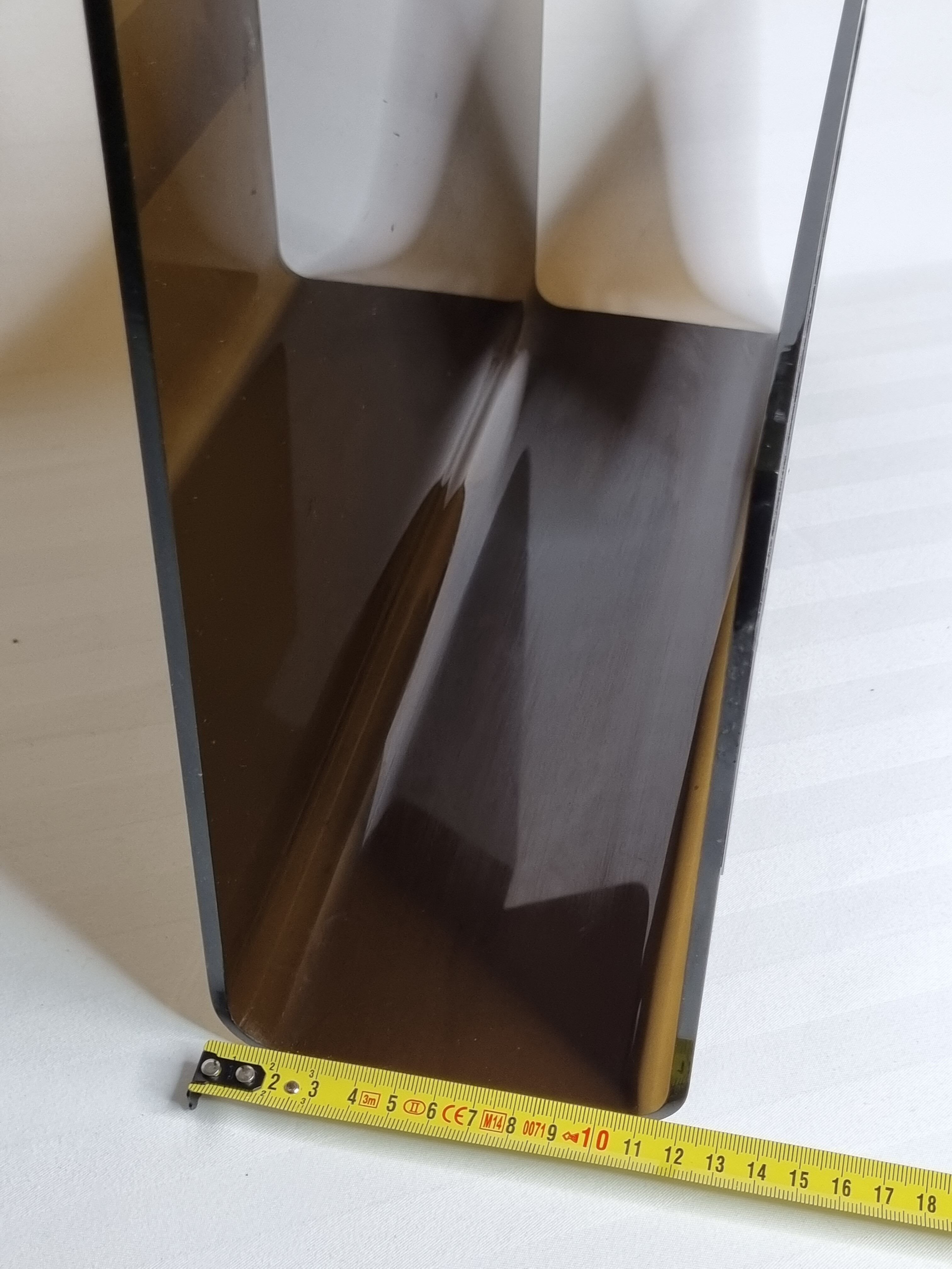 Vintage smoked plexiglass magazine holder 70s