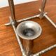 Brutalist sculptural cast aluminium candlestick Danish