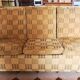 1940s club style 3-seater sofa in checked velvet fabric