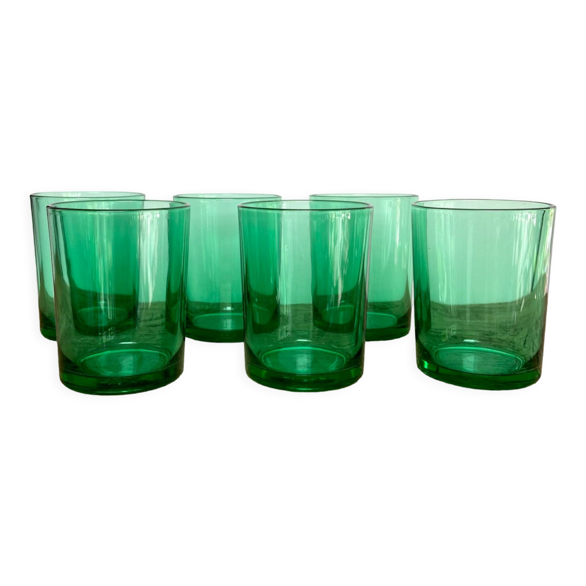 6 vintage glasses "Huile Lesieur"