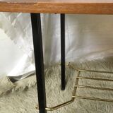Modernist wood and metal coffee table - 1960s
