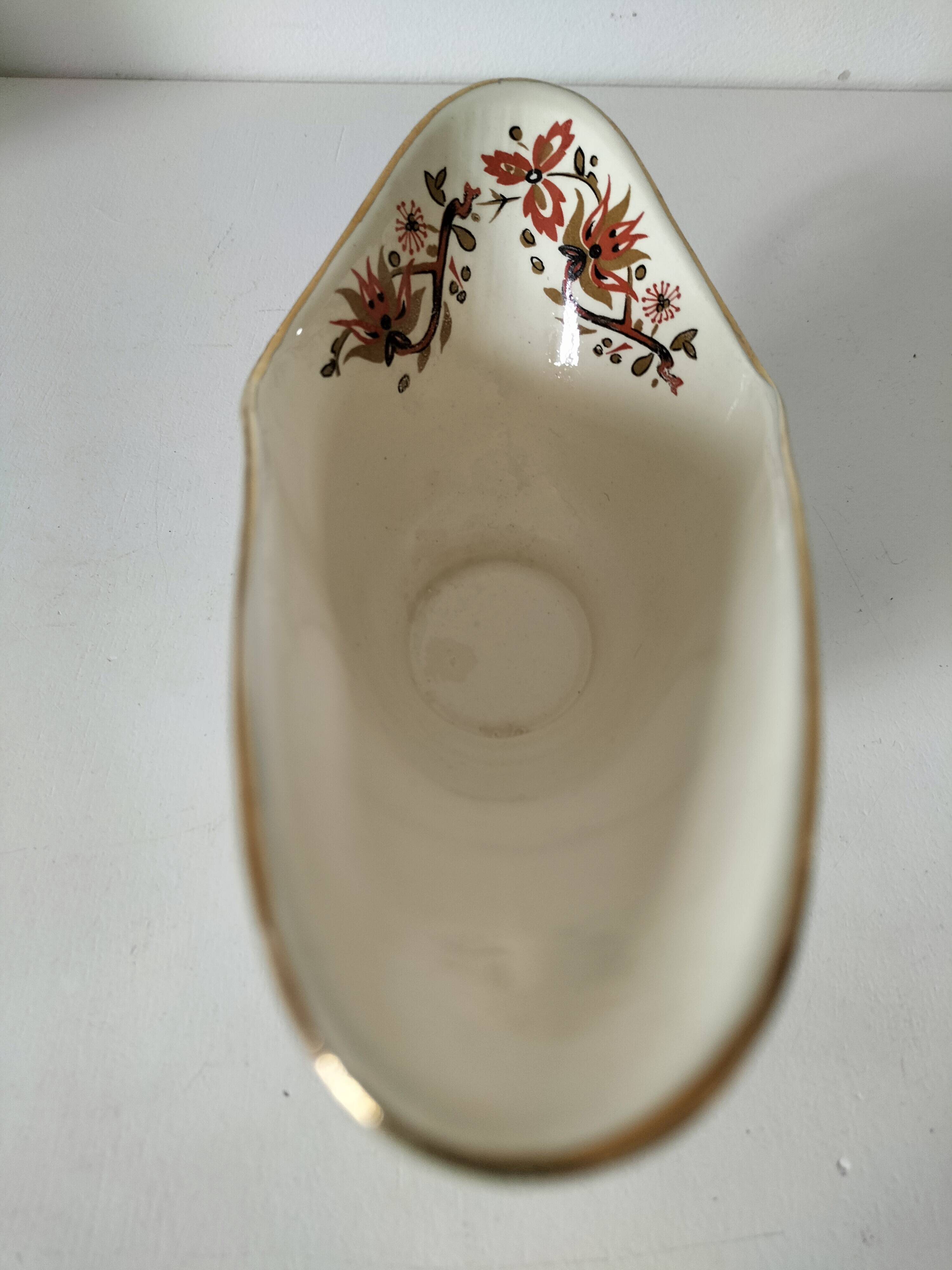 Sauceboat Salins France stylised floral decoration