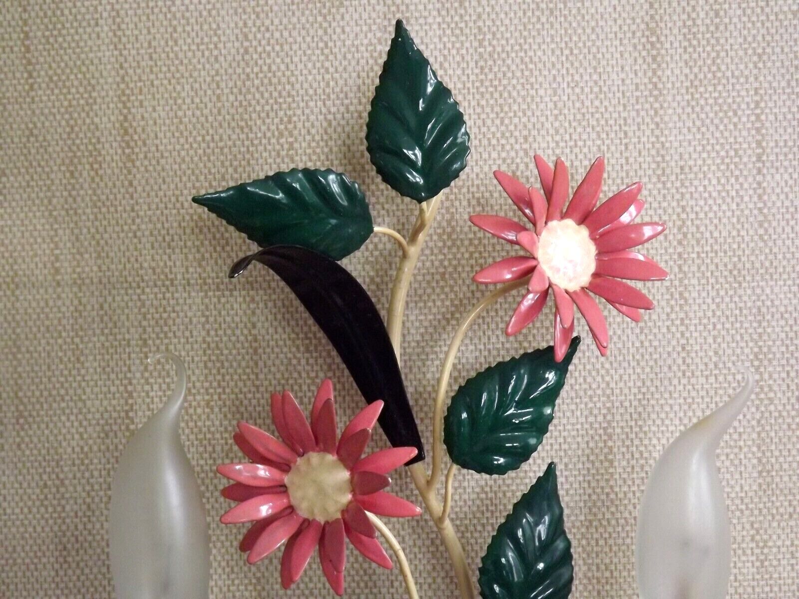 Vintage French double light earthenware wall lamp