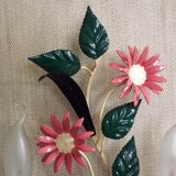 Vintage French double light earthenware wall lamp