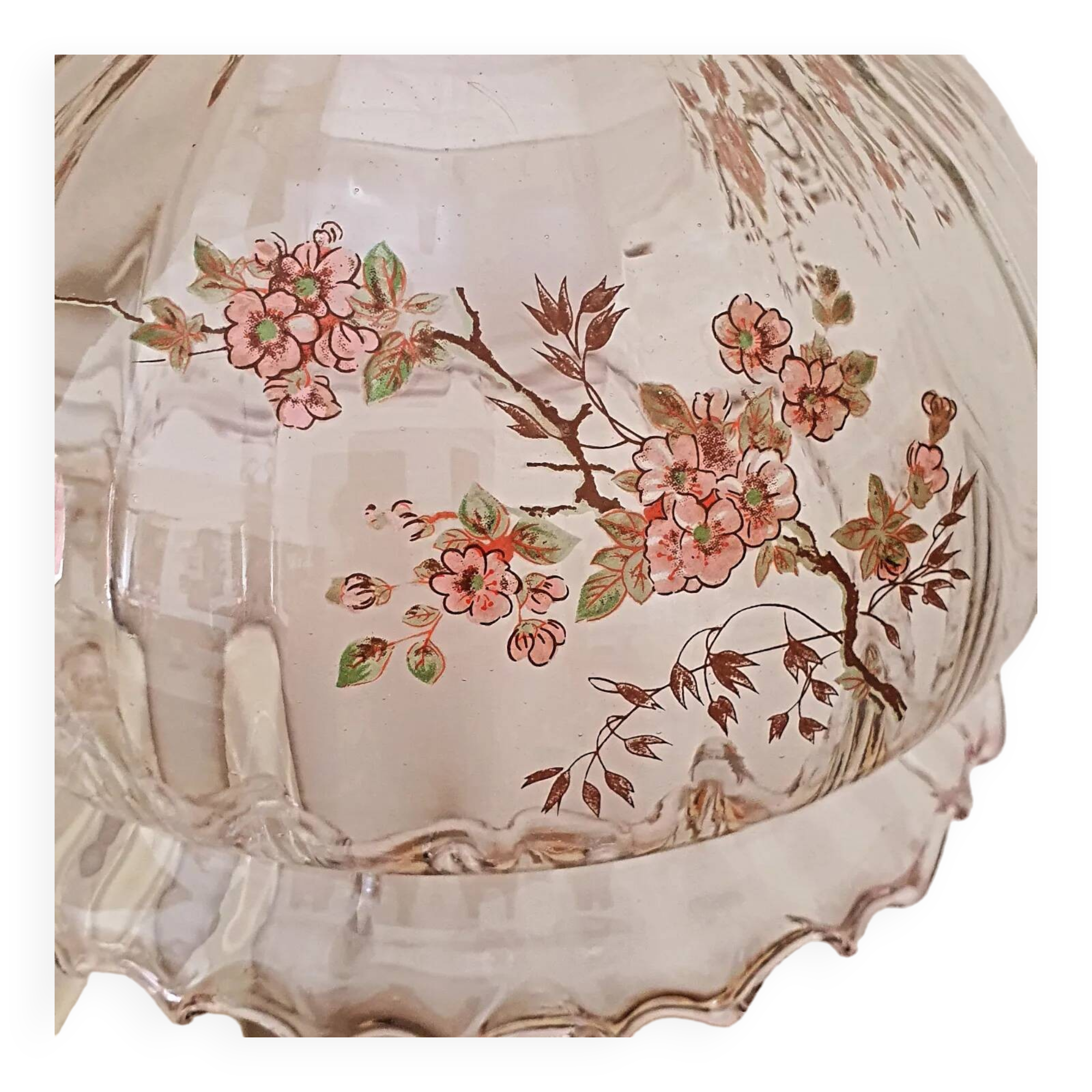 Glass stroller with cherry blossom decor