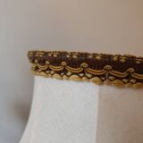 Chic retro lamp with a bronze pagoda fringe shade, 1950.