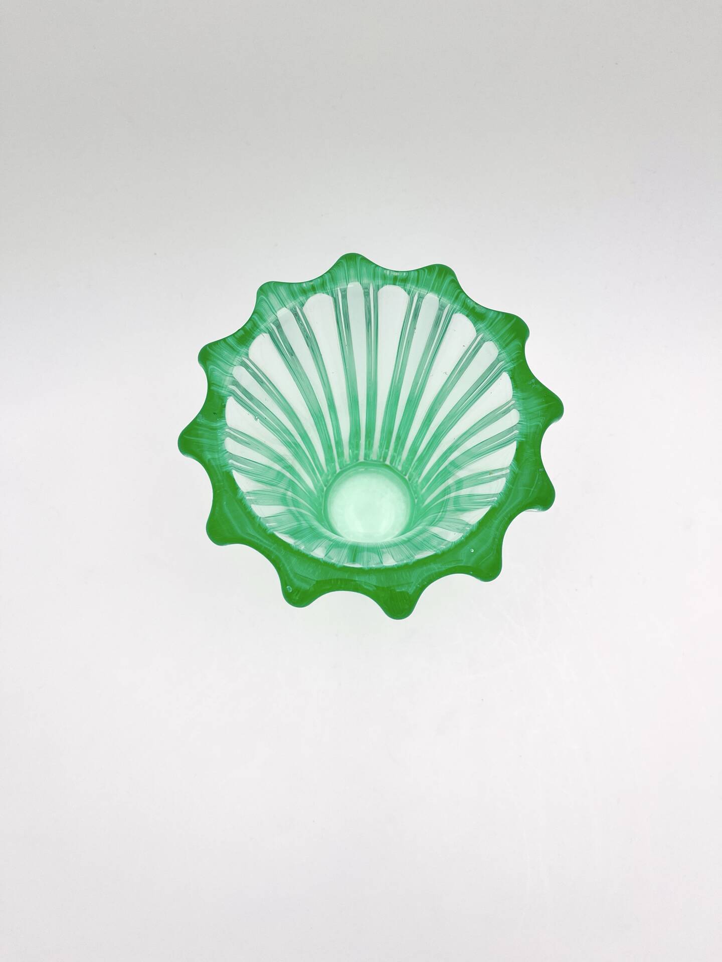 Art Deco Vase Pierre d'Avesn Moulded-Pressed Glass Emerald Green