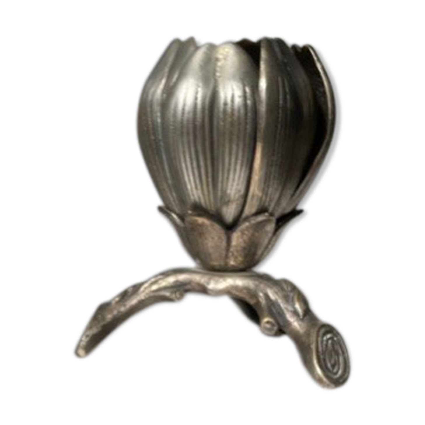 Ashtray flower 1970 silver bronze