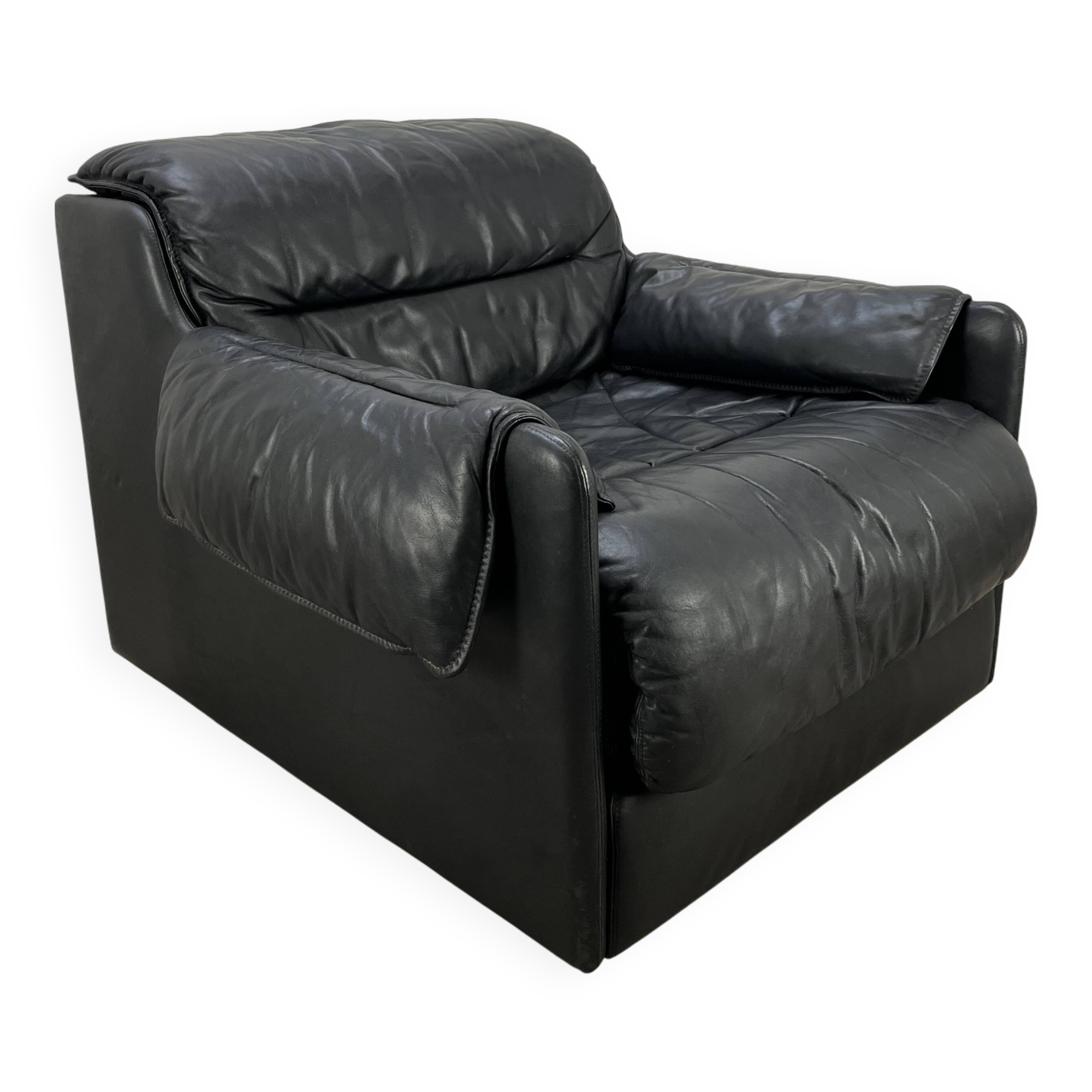 Fauteuil convertible cuir de Dreipunkt, années 70