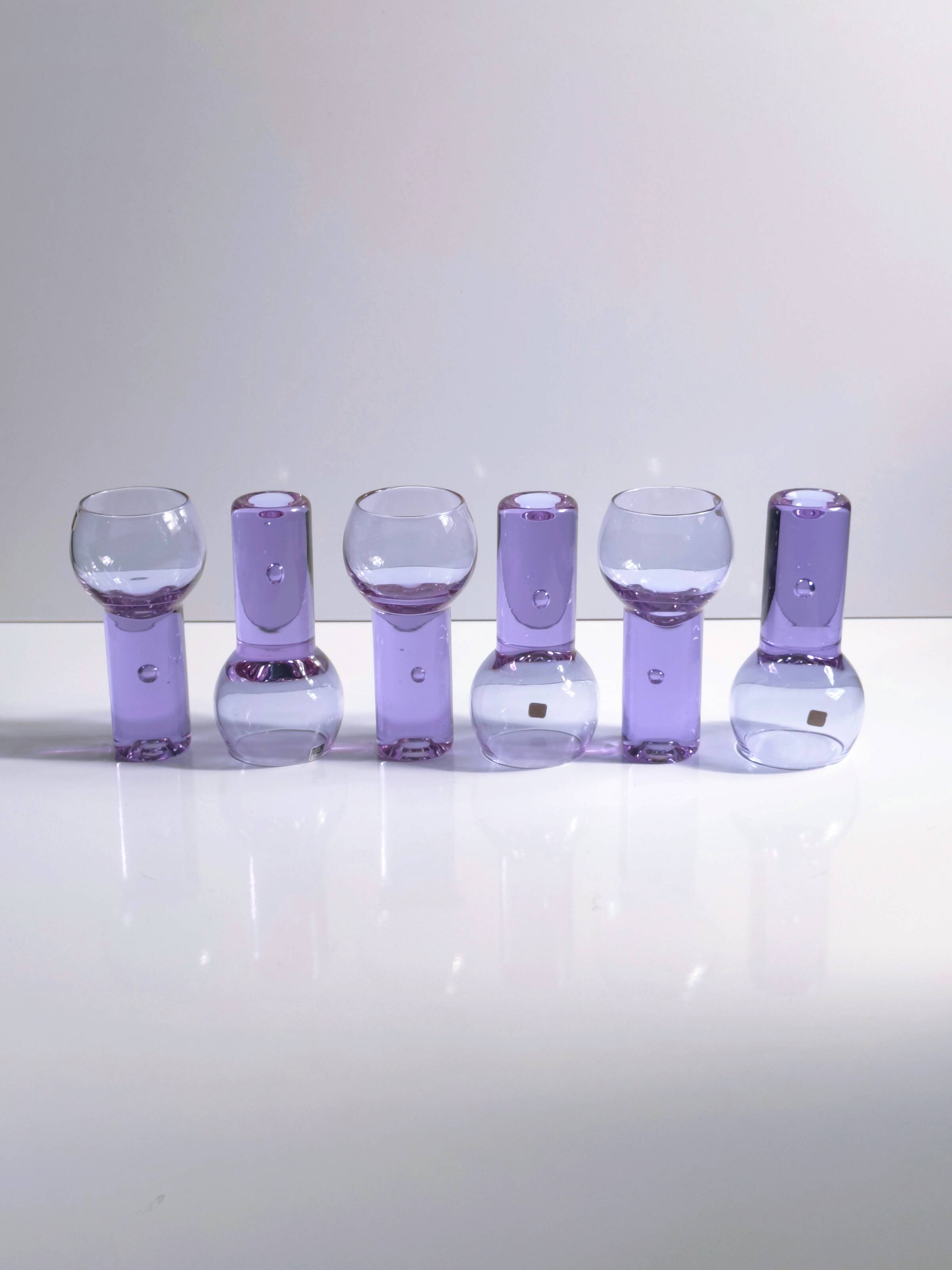 6 Aperitif Glasses "Chameleon" by Sergio Asti for Arnolfo die Cambio - 1970