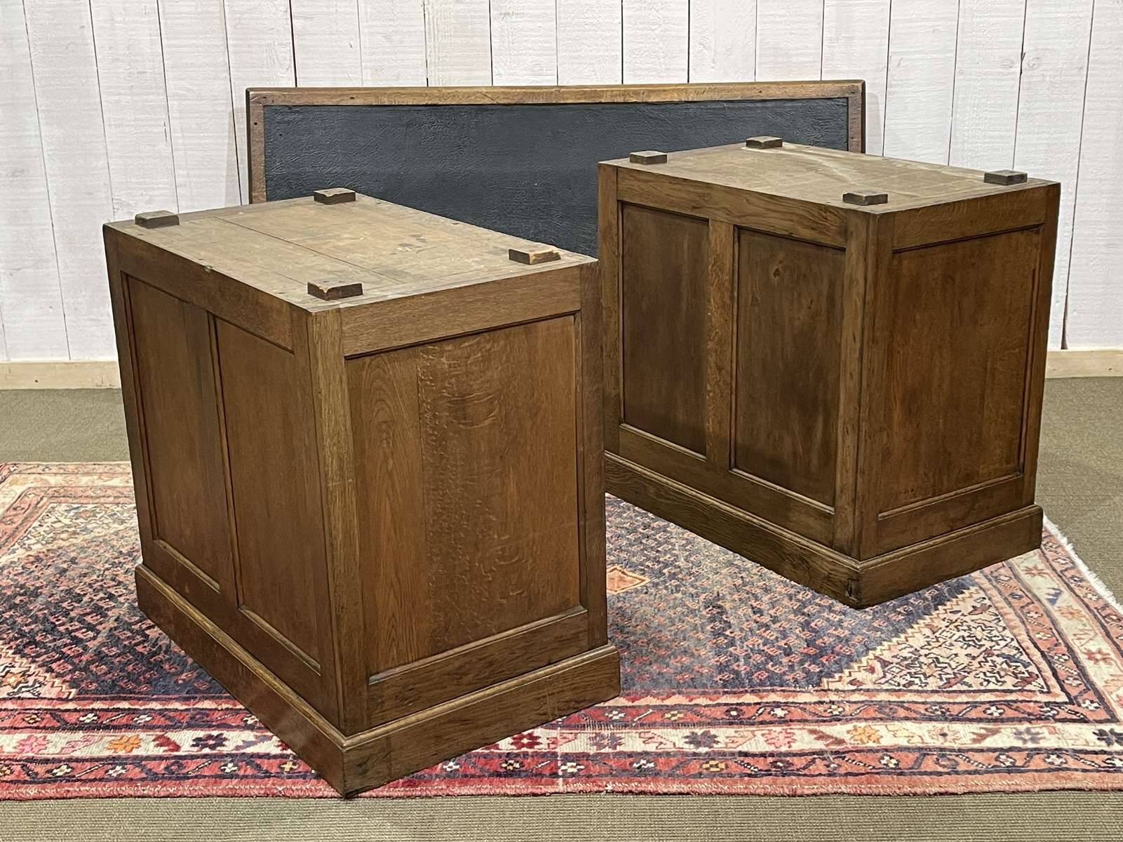 Early 20th century English flat desk in oak